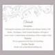 DIY Wedding Details Card Template Editable Text Word File Download Printable Details Card Gray Silver Details Card Elegant Enclosure Cards