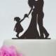 Wedding Cake Topper,Bride and Groom and Little Girl Cake Topper,Custom Cake Topper,Personalized Cake Topper,Cake Decoration P122