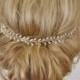 Bridal Hair Vine,Wedding Hair Vine,Pearl Crystal Hair Vine, Fern Leaf Head Piece, Bridal Hair Accessories,Bridal Headband, Wedding Headband