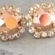 Rose Gold Earrings, Rose Gold Swarovski Crystals,Bridesmaids Earrings,Bridal Rose gold earrings,Crystal Gift for her,Rose Gold Stud Earrings