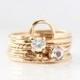 White Sapphire 14k Gold Ring, engagement, yellow gold, alternative, bridal, stacking ring, september birthstone, solitaire gemstone, wedding