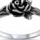 Antique finish oxidized Vintage Rose Ring Solid 925 Sterling Silver Cute Petite Dainty Rose Ring Lovely Gift Size 2-14 Valentines Gift Love