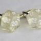 Clear 20 Sided Dice Cufflinks d20 Free gift bag