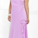 Chiffon Sleeveless Violet Crystals Ruched Strapless Floor Length