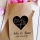 Personalised paper bags for wedding gifts and favours, will with confetti for wedding guests and wedding table decoration, pack of 10