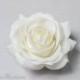 Wedding Hair Flower/ Cream White Rose Hair Clip / Brooch / Corsage, Petite Real Touch Rose Fascinator