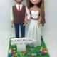 Custom Romantic Country Wedding Personalized Wedding Cake Topper Clay Figurines Based on Customers' Photos Cake Topper Custom Bobble Head