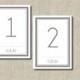 Modern Gray Table Numbers - Elegant Printable Table Numbers 1-30 - Pink and Grey - Event Table Numbers - Instant Download