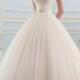 [159.99] Alluring Tulle V-neck Neckline Ball Gown Wedding Dress With Beadings And Rhinestones - Dressilyme.com