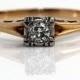 1940's Engagement Ring Mid-Century .20ct Old European  Cut Diamond Engagement Ring in 14k Two Tone Gold