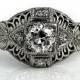 Antique Engagement Ring Old European Cut Diamond Platinum Filigree Art Deco Engagement Ring Antique Diamond Wedding Ring Art Deco Ring
