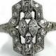 Antique Engagement Ring .55 ctw Navette CutDiamonds Platinum Art Deco Engagement Ring Antique Diamond Dinner Ring Size 5.75!