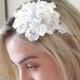 Wedding  fascinator, Bridal Lace Headband, Vintage headband, Shabby chic  headpiece,  Wedding hair Accessory, Bridal head piece.