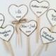 Rustic Heart Cupcake Toppers for Weddings and Bridal Showers. Cupcake Toppers Comes In White Or Cream Hearts . Personalizing Available.