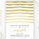 Simple Engagement Party Invitation with gold stripes 