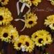 15pc Sunflower Wedding Package, Silk Bridal Flowers, Woodland Shabby Chic, FFT Original, Made to Order