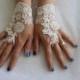 wedding,bridal gloves,ivory lace,cutom lace style,french lace,Free shipping.