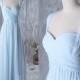 2016 Light Blue Bridesmaid Dress Long, Sweetheart Wedding Dress Two Straps, Long Maxi Dress, A Line Chiffon Evening Dress Floor Length(Z079)