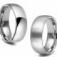 4mm 5mm 6mm Width Stainless Steel Wedding Band Comfort Fit Dome Top Polished or Satin Brushed Finish