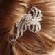 HALF PRICE Sale- Bridal Hair Comb, Vintage Wedding Hair Piece, Crystal Comb, Wedding Hair Comb, Silver Filigree Comb, REINA