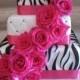 Decadent Designs: Leandra's Black/Pink Zebra Wedding Cake