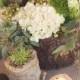20 Rustic Wedding Centerpieces With Bark Container