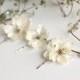 Ivory flower clips, wedding bobby pins, floral clip set, hair pins, woodland hair clips, bridal hair accessory by Gardens of Whimsy - Diana