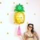 Pineapple Tassel Balloon, Tropical Beach Pineapple Party Decor, Photo Booth Prop, Pink and Gold Birthday