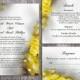 DIY Wedding Invitation Template Set Editable Word File Download Printable Floral Invitation Orchid Wedding Invitation Yellow Invitation