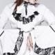 White Gothic Long Trumpet Sleeves Blouse with Detachable Bowtie