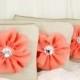 SET of  3 - Rustic linen chiffon flower wedding clutches, linen bridesmaids clutches, purse and cosmetic bags (Ref: CL883)