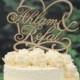 Rustic Wedding Cake Topper Linden Wood Cake Topper  Personalized Design with YOUR First Names 030