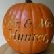 Fall Wedding  Carved PersonalizedDecorative Pumpkin