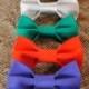 Set of 7 men's bowties White Mint Turquoise Violet Electric blue Red orange Grey Green pretied bow tie Bowties Wedding party Boys bowties
