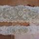 SALE - Wedding Garter, Bridal Garter, Garter Set - Crystal Rhinestone & Pearls on a White Lace - Style G8001
