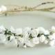Gypsophila Flower Crown - White bridal headpiece - Made of paper baby's breath and natural twine