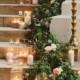 Garland And Candles On Stairs