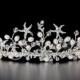 Beach Wedding Rhinestone Starfish Freshwater Pearl Crystal Bridal Tiara Headpiece Silver