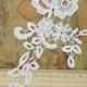 One piece flower embroidery applique patch trim for wedding decoration 78F70  7J12