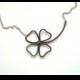 Four Leaf Clover Necklace, Wire Wrapped Four Leaf Clover, Green Clover Pendant, Shamrock Necklace, Good Luck Necklace, Irish Clover Necklace