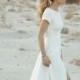 Slit Beach Wedding Dress