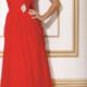 Cap Sleeves Chiffon Floor Length Zipper Strapless