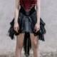 Fashion Black and Red Spaghetti Straps Gothic Dress