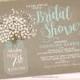 Rustic Bridal Shower Invitation Kraft Mason Jar and Baby's Breath Babies Breath Bridal Brunch ANY EVENT Any Colors