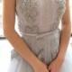 Light Ash Gray Floral Wedding Dress