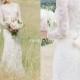 High Neck Long Sleeve Lace Wedding Dress Bridal Gown Custom Size 6 8 10 12 14 16