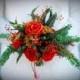 Wedding Bouquet, Bridal Bouquet, Floral Bouquet, Wedding Roses Bouquet, Red Artificial Roses Bouquets