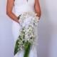 Bridal Bouquet, wedding bouquet, cascading bouquet, white, cream and green bouquet, real touch flowers, alternative bouquet, silk flowers