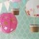 Whimsical Hot Air Balloon Decoration DIY Kit - Hot Pink And Gold - Nursery Decor - Travel Theme Nursery - Set Of 3