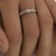 Round Cut Twisted Diamond Wedding Ring 14k White Gold or 14k Yellow Gold Diamond Wedding Band Anniversary Ring